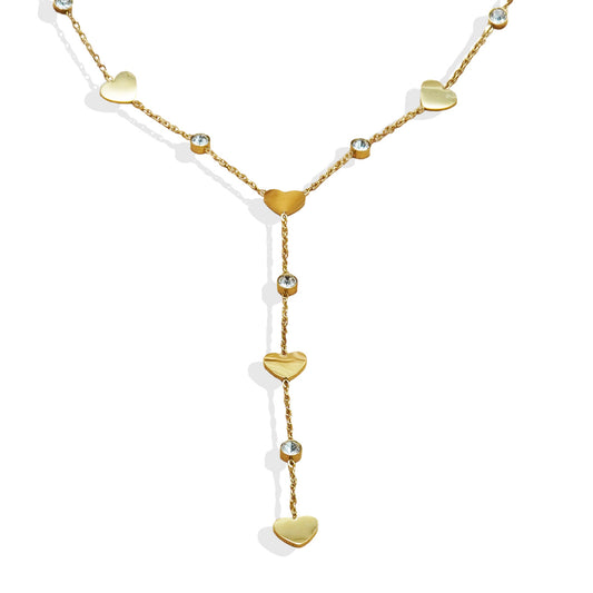 Glimissy 18K Gold-Plated Rhinestone Necklace