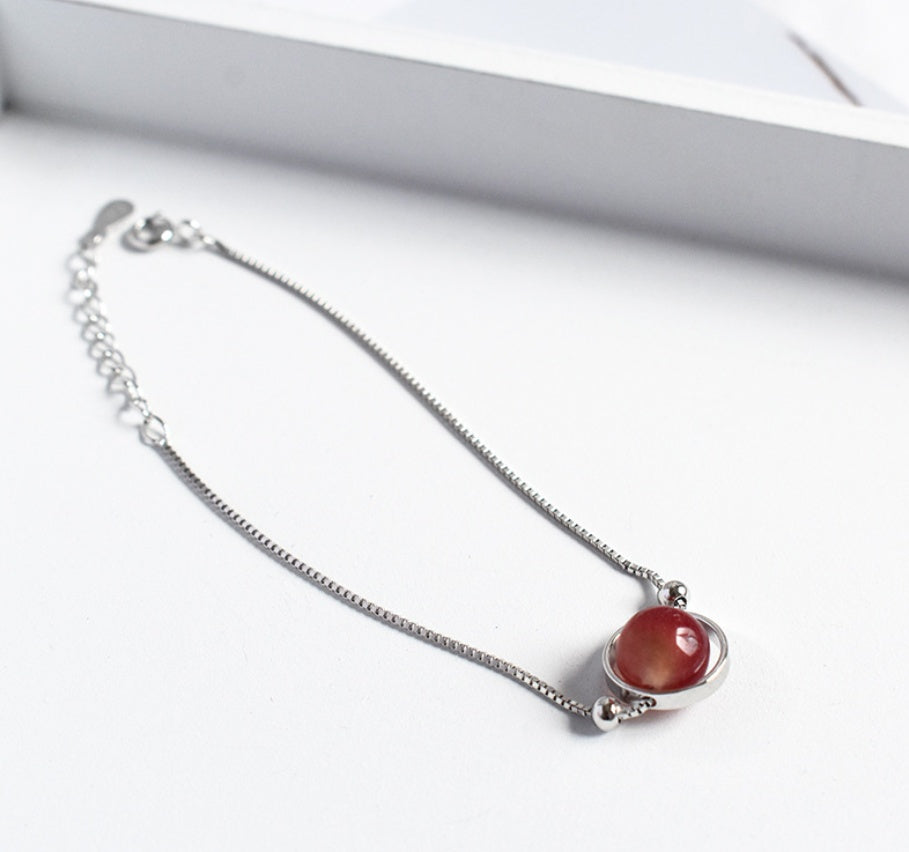 Glimissy 925 Sterling Silver Geometric Healing Crystal Bracelet